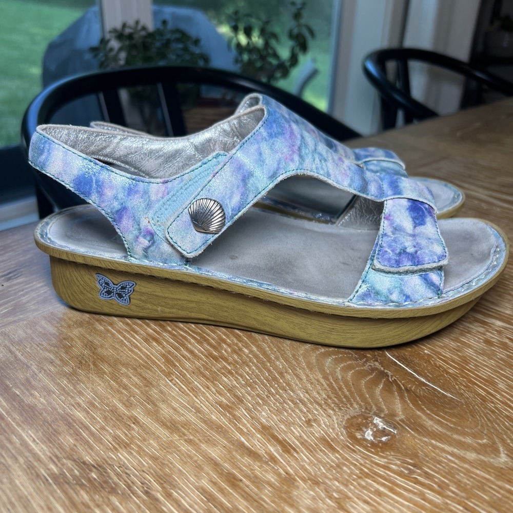 Alegria KEN-298 Kendra Blue Purple T-Strap Sandals Size 39 9-9.5